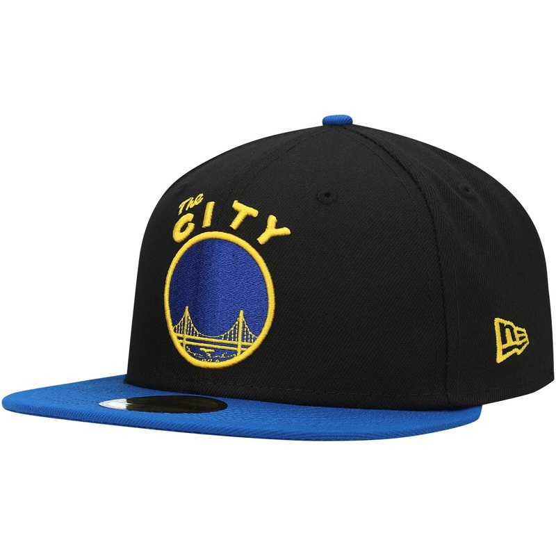 New Era Golden State Warriors Black/Blue Hardwood Classics Collection 59FIFTY Fitted Hat
