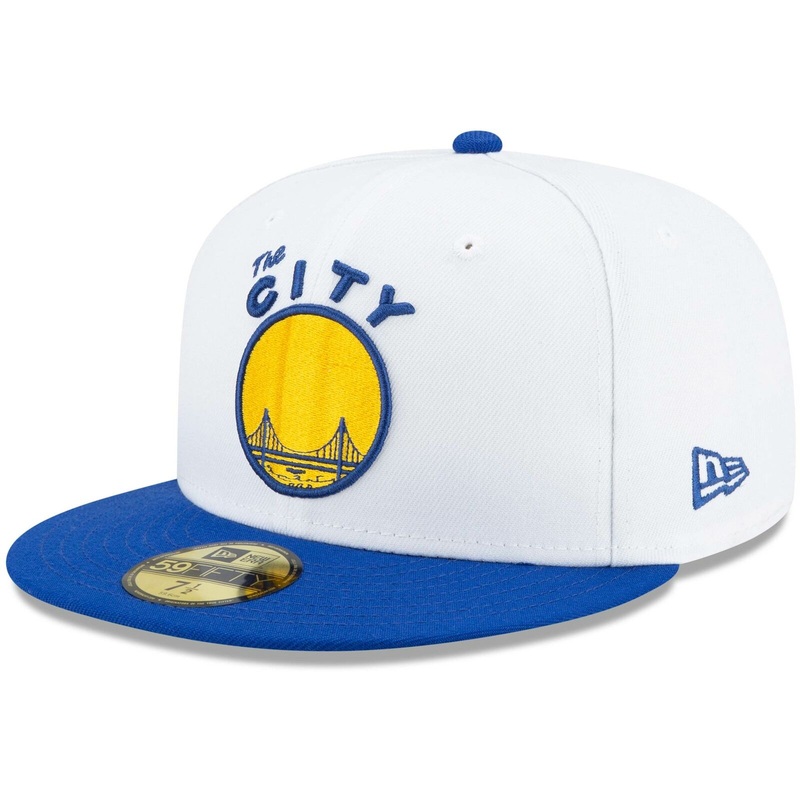New Era White/Royal Golden State Warriors Hardwood Classics Collection 59FIFTY Fitted Hat