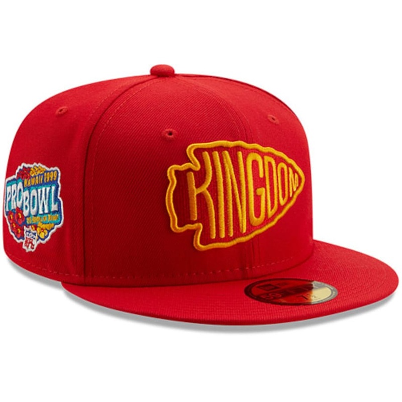 New Era Kansas City Chiefs Red 1999 Pro Bowl Patch Gold Undervisor 59FIFY Fitted Hat