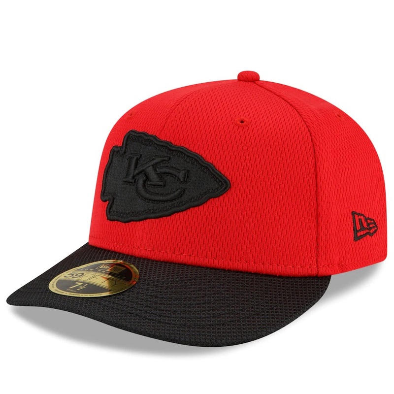 New Era Red/Black Kansas City Chiefs 2021 NFL Sideline Road Low Profile 59FIFTY Fitted Hat
