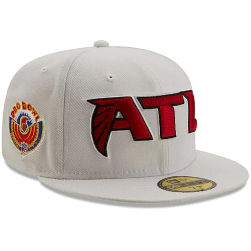 New Era White Atlanta Falcons 1996 Pro Bowl Patch Red Undervisor 59FIFY Fitted Hat
