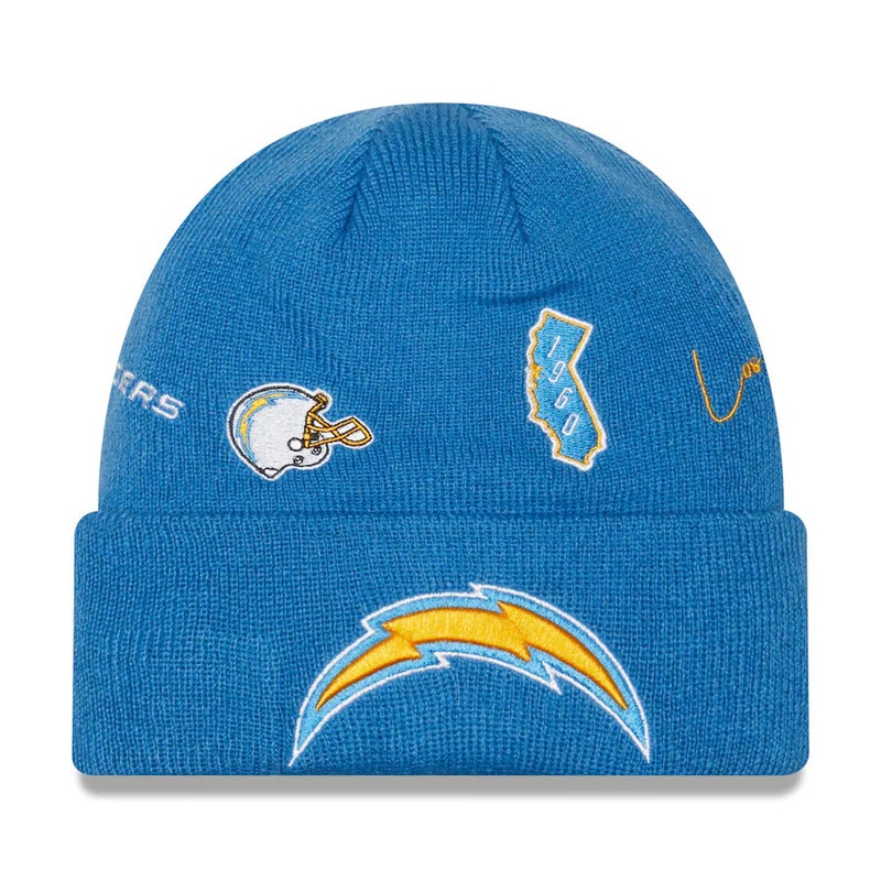 Los Angeles Chargers New Era NFL Cuffed Knit Beanie Hat Sky Blue Crown/Visor Team Color Logo (Identity)