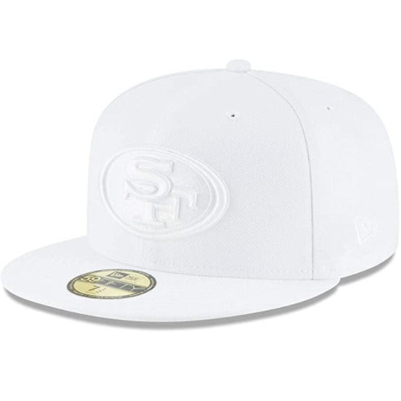 New Era San Francisco 49ers White on White 59FIFTY Fitted Hat
