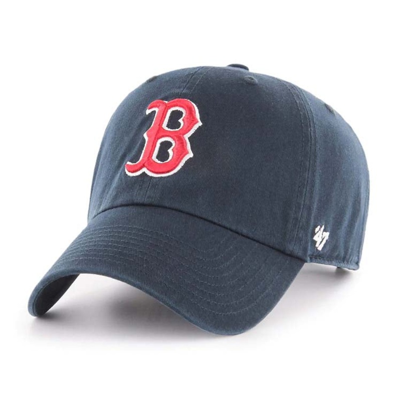 Boston Red Sox ’47 Brand MLB Clean Up Adjustable Cap Hat Navy Blue Crown/Visor Team Color Logo