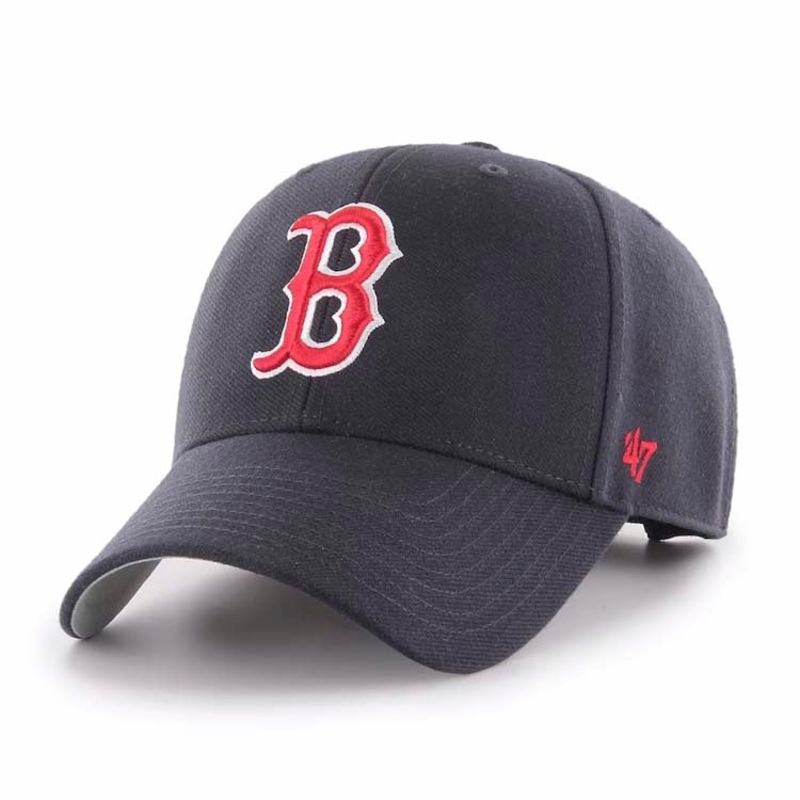 Boston Red Sox ’47 Brand MLB MVP Adjustable Cap Hat Navy Blue Crown/Visor Team Color Logo