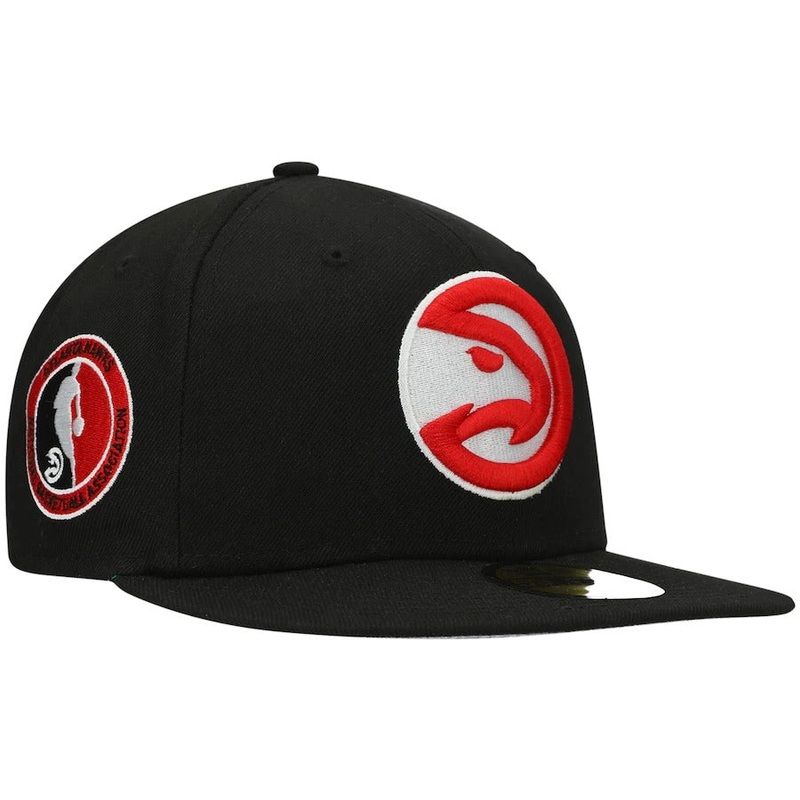 New Era Atlanta Hawks Black Team Logoman 59FIFTY Fitted Hat