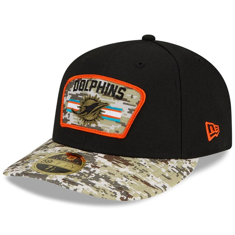 New Era Black/Camo Miami Dolphins 2021 Salute To Service Low Profile 59FIFTY Fitted Hat