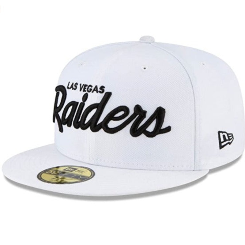 New Era Las Vegas Raiders White Omaha 59FIFTY Fitted Hat