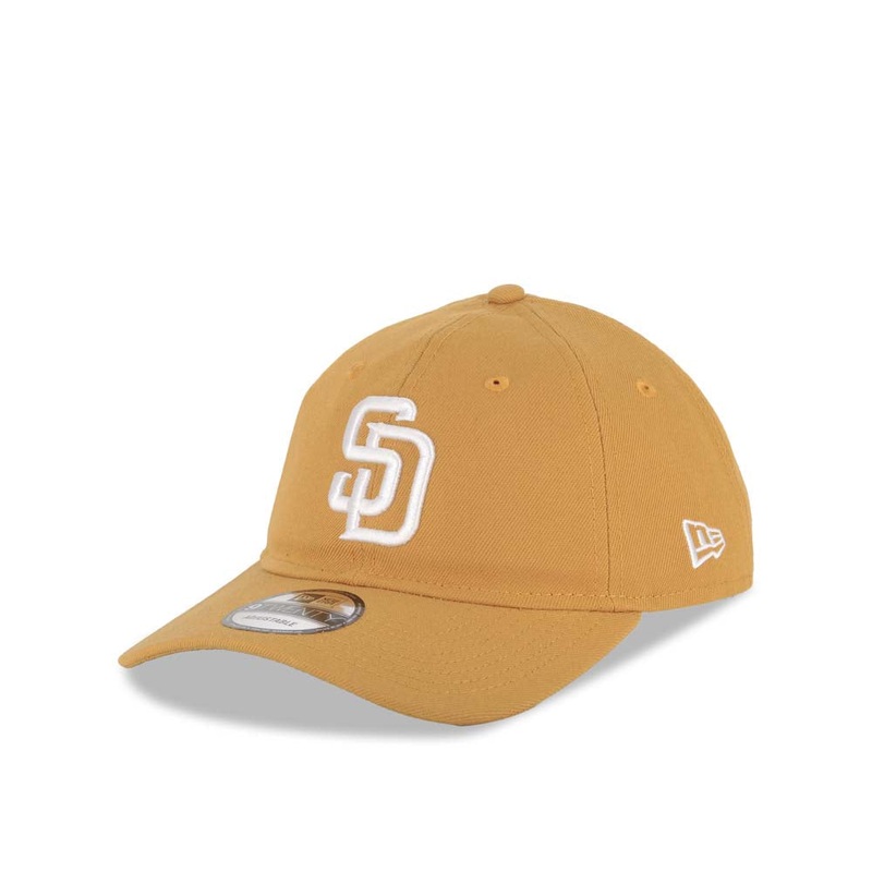 San Diego Padres New Era MLB 9TWENTY 920 Adjustable Cap Hat Tan Crown/Visor White Logo