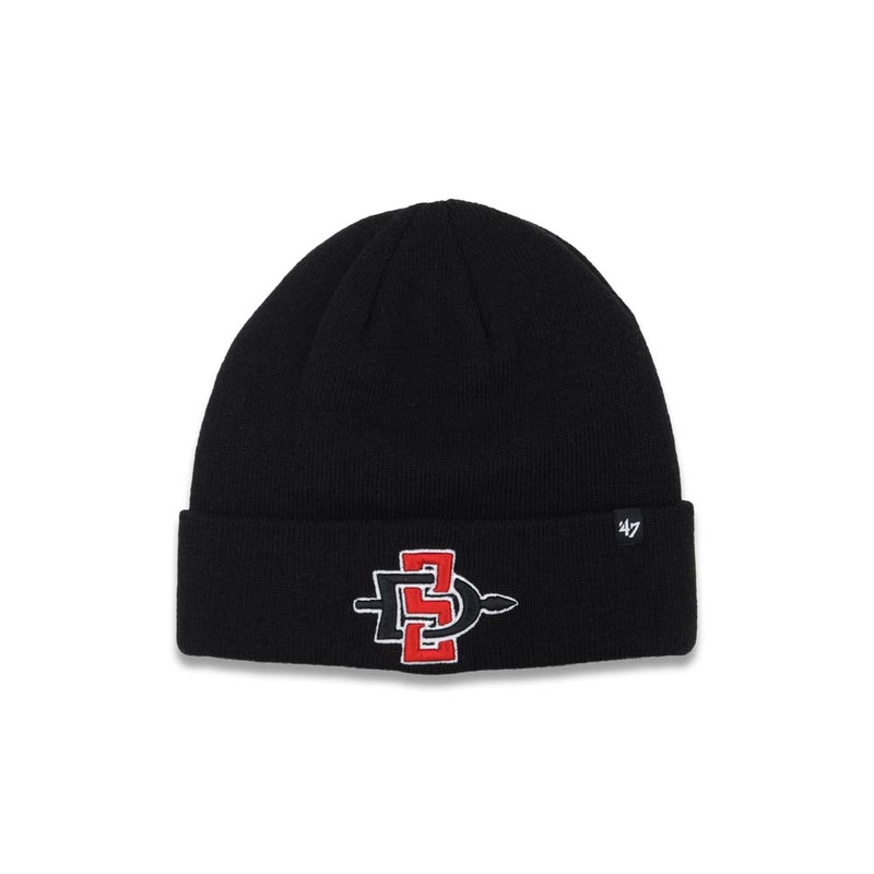San Diego State Aztecs ’47 Brand NCAA Cuffed Basic Black Crown/Visor Team Color Logo