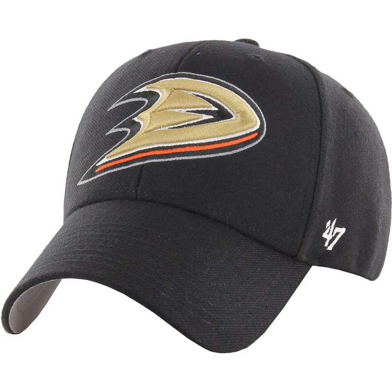 Anaheim Ducks ’47 Brand NHL MVP Adjustable Cap Hat Black Crown/Visor Team Color Logo