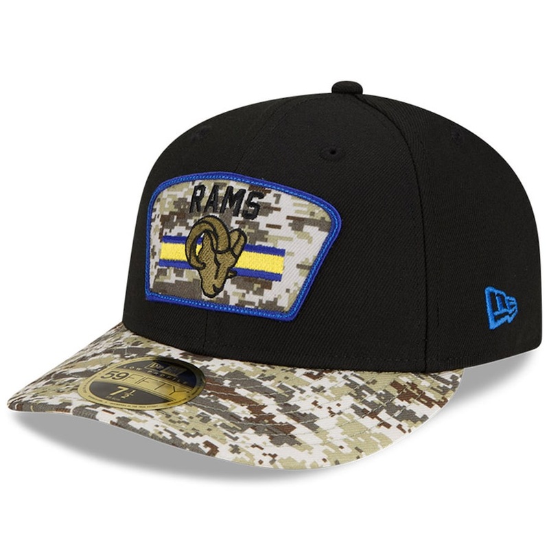New Era Black/Camo Los Angeles Rams 2021 Salute To Service Low Profile 59FIFTY Fitted Hat