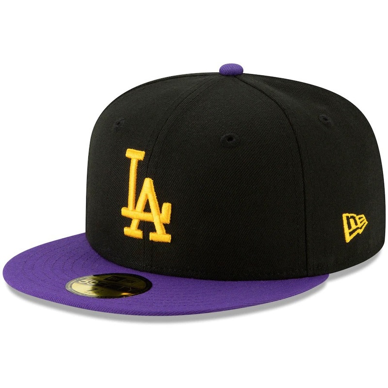 New Era Black/Purple LA Crossover 59FIFTY Fitted Hat