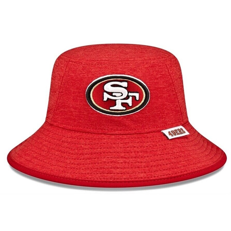 San Francisco 49ers New Era NFL Bucket Cap Hat Heather Red Crown/Visor Team Color Logo