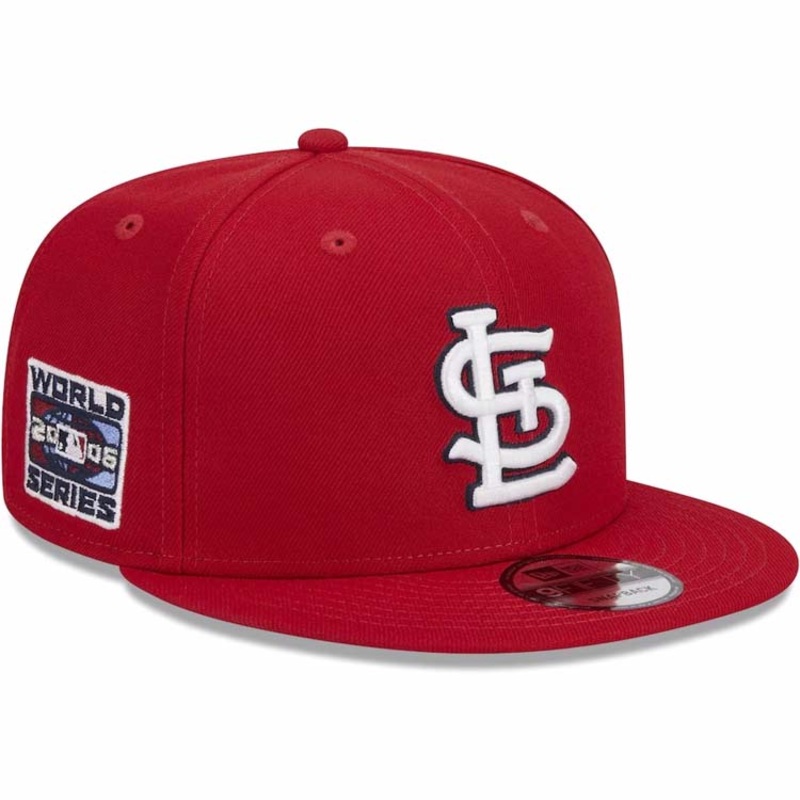 St. Louis Cardinals New Era MLB 9FIFTY 950 Snapback Cap Hat Red Crown/Visor Team Color Logo 2006 World Series Side Patch
