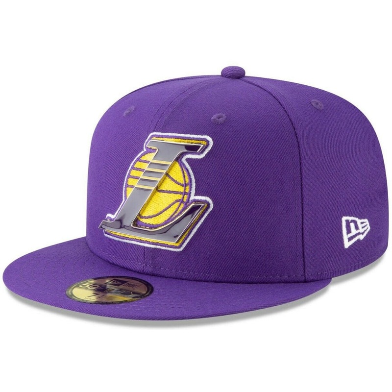New Era Los Angeles Lakers Purple Metal Thread 59FIFTY Fitted Hat