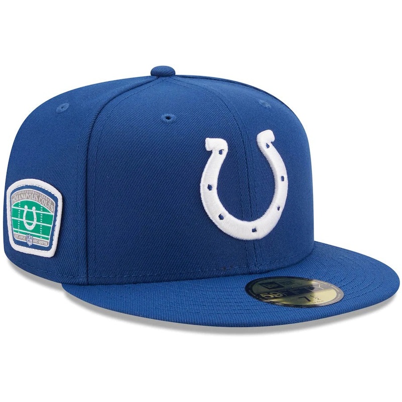 New Era Royal Indianapolis Colts Field Patch 59FIFTY Fitted Hat