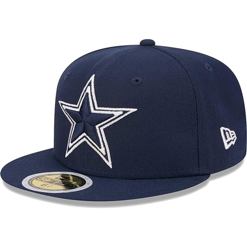 (Youth) Dallas Cowboys New Era NFL 59FIFTY 5950 Kid Fitted Cap Hat Navy Blue Crown/Visor Team Color Logo