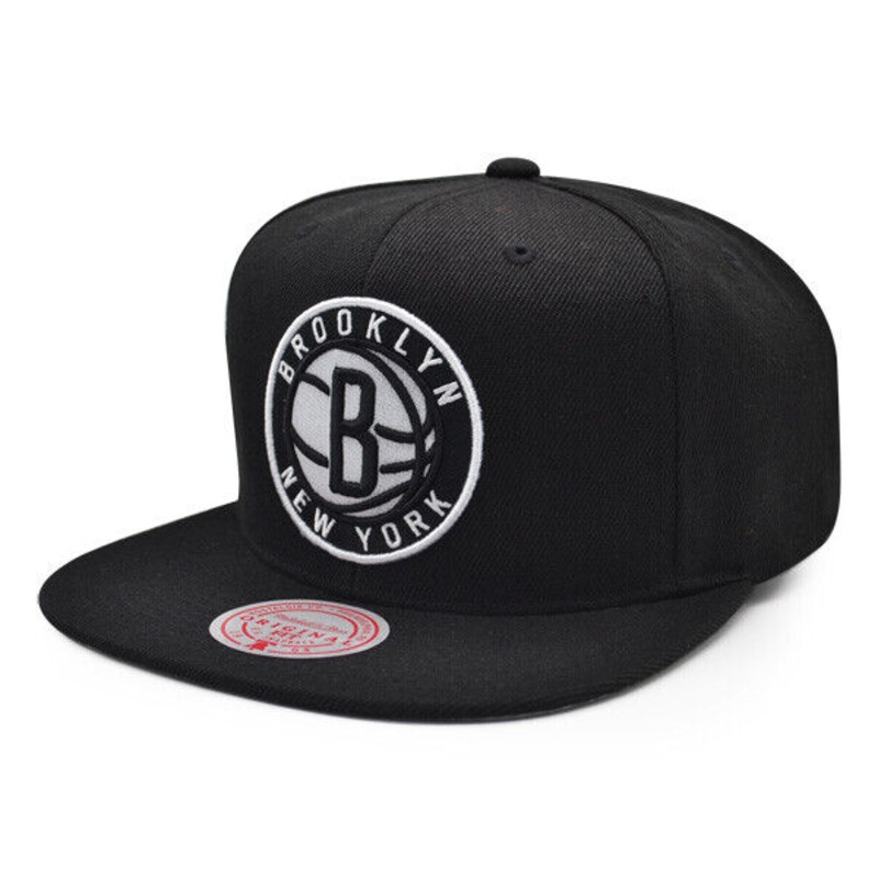 Brooklyn Nets Mitchell & Ness NBA Original Fit Snapback Cap Hat Black Crown/Visor Team Color Logo