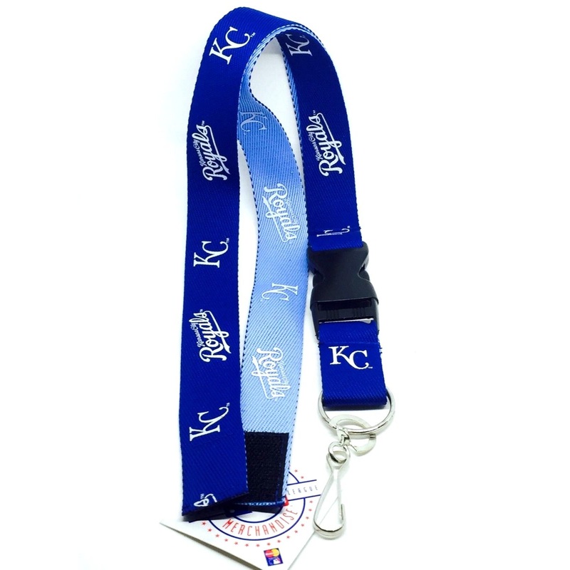 Kansas City Royals MLB 2-Tone Royal Blue/Sky Blue Lanyard with Detachable Buckle