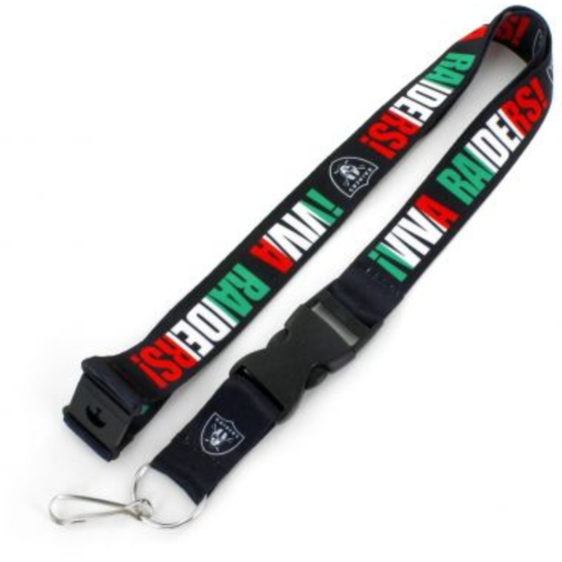 Las Vegas Raiders NFL Black Logo Lanyard with Detachable Buckle (Viva Raiders)