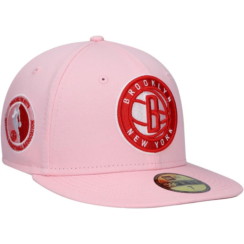 New Era Brooklyn Nets Pink Candy Cane 59FIFTY Fitted Hat