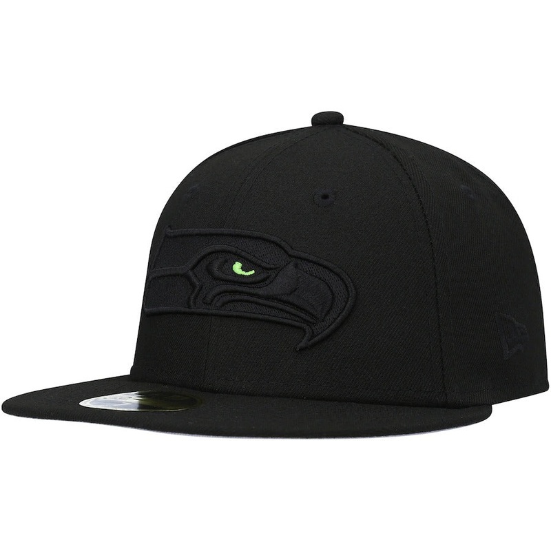 New Era Seattle Seahawks Black Black on Black Low Profile 59FIFTY II Fitted Hat