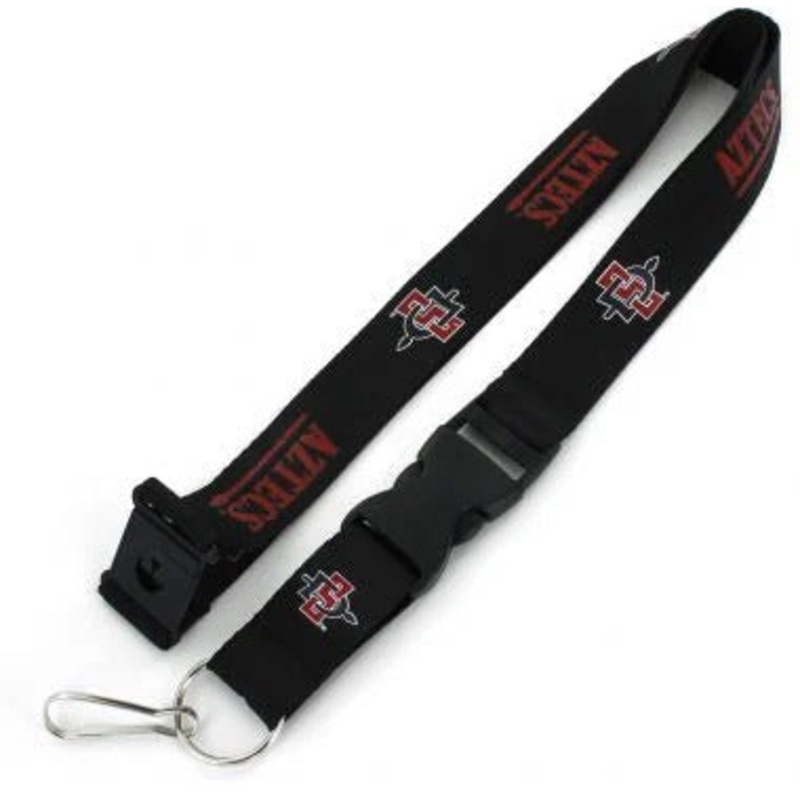 San Diego State Aztecs SDSU NCAA Black/Red Lanyard with Detachable Buckle