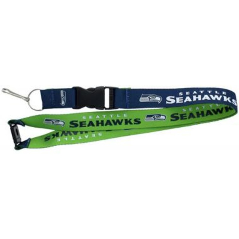 Seattle Seahawks NFL 2-Tone Navy Blue/Green Lanyard with Detachable Buckle
