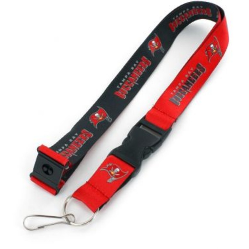 Tampa Bay Buccaneers NFL 2-Tone Red/Black Lanyard with Detachable Buckle