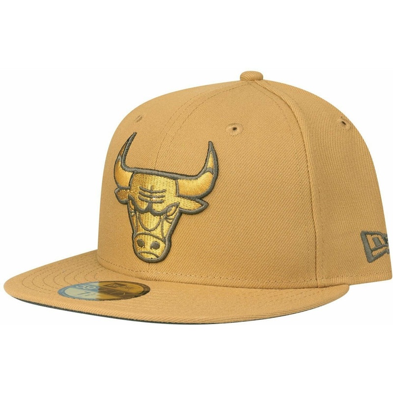 New Era Chicago Bulls Championship Patch Panama Tan 59FIFTY Fitted Hat