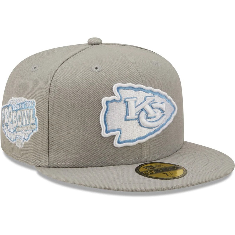 New Era Kansas City Chiefs Gray 1999 Pro Bowl Sky Blue Undervisor 59FIFTY Fitted Hat