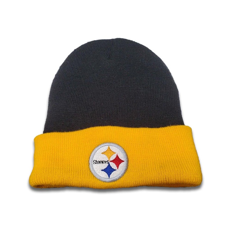 Pittsburgh Steelers NFL Cuffed Black/Yellow Crown/Visor Team Color Logo