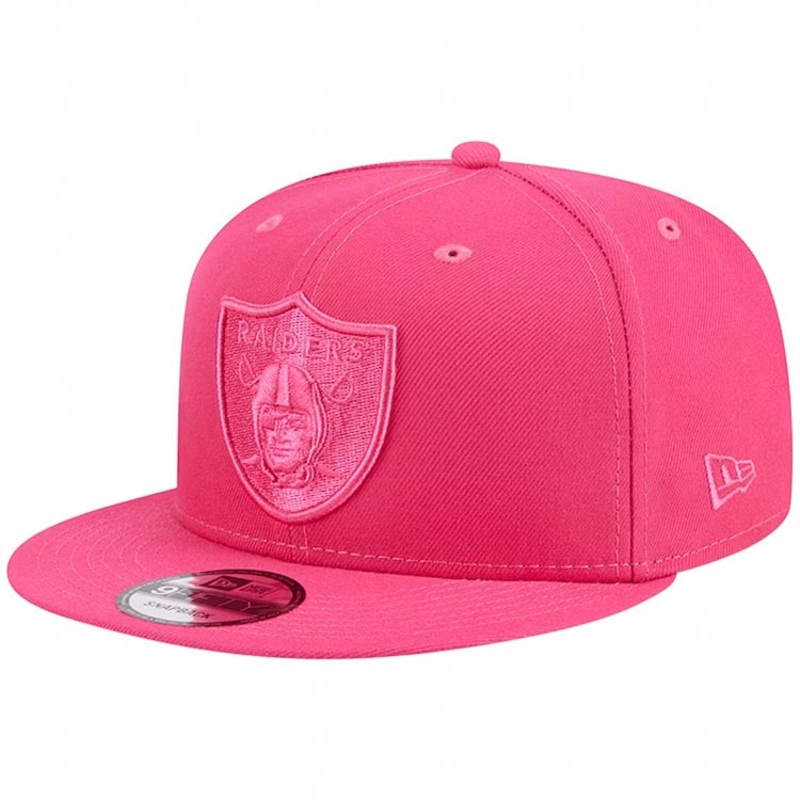 (Youth) Las Vegas Raiders New Era NFL 9FIFTY 950 Kid Snapback Cap Hat Pink Crown/Visor Pink Logo