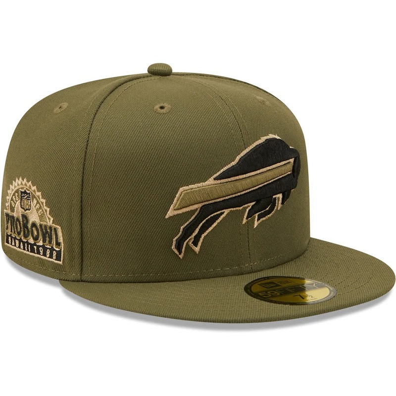 New Era Buffalo Bills Olive 1988 Pro Bowl Camo Undervisor 59FIFTY Fitted Hat