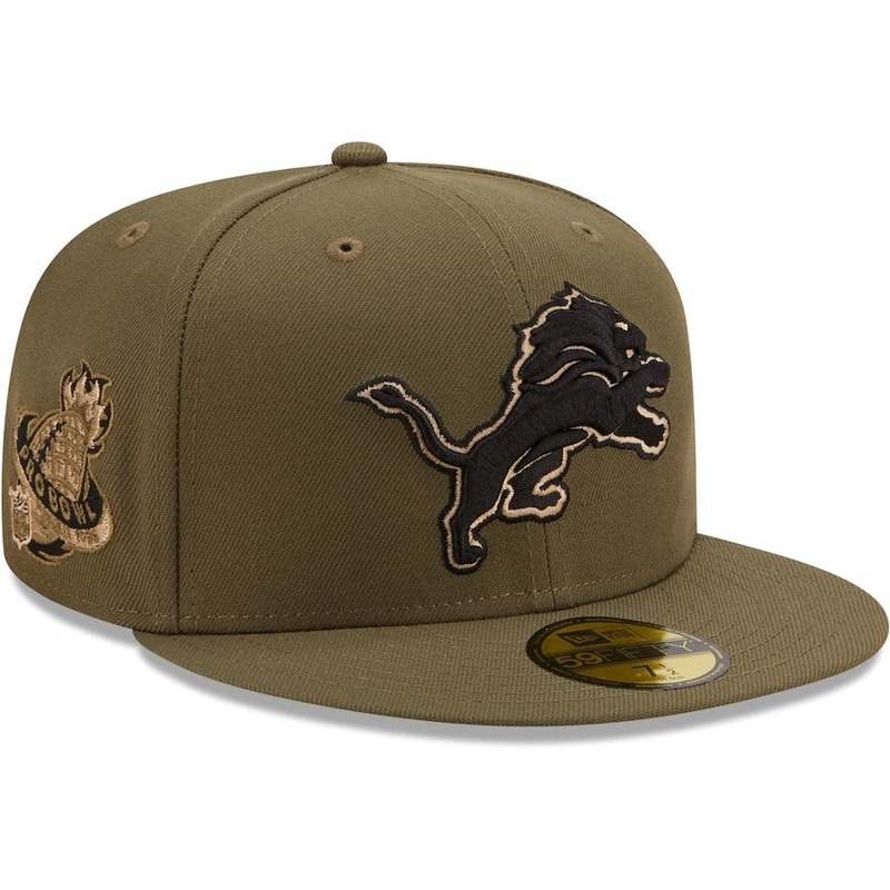 New Era Detroit Lions Olive 1998 Pro Bowl Camo Undervisor 59FIFTY Fitted Hat