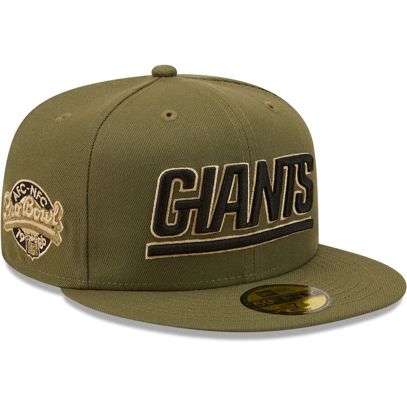 New Era New York Giants Olive 1986 Pro Bowl Historic Logo Camo Undervisor 59FIFTY Fitted Hat