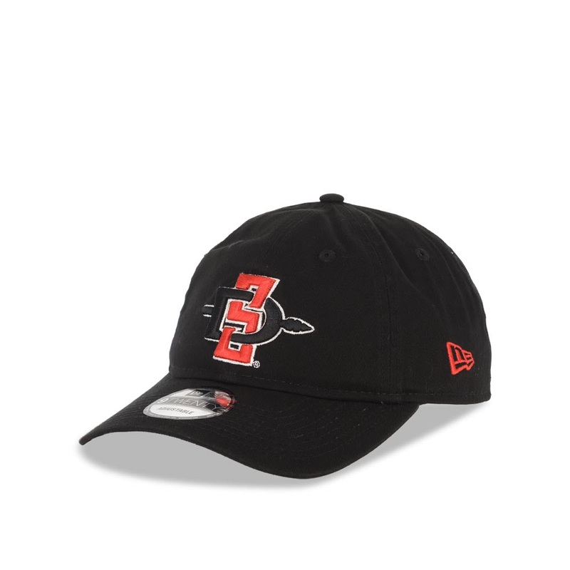 San Diego State Aztecs New Era NCAA 9TWENTY 920 Adjustable Cap Hat Black Crown/Visor Red/Black Logo