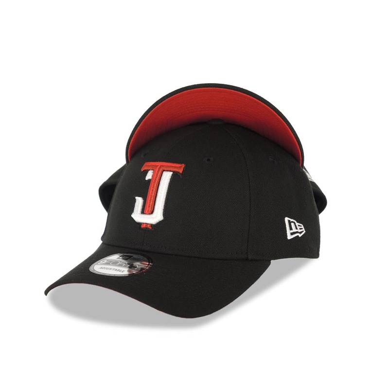 Tijuana Toros New Era LMB 9FORTY 940 Adjustable Cap Hat Black Crown/Visor Red/White TJ Logo Red UV
