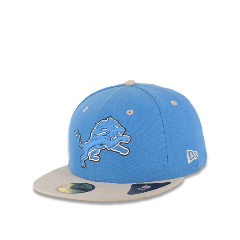 (Youth) Detroit Lions New Era NFL 59FIFTY 5950 Kid Fitted Cap Hat Royal Blue Crown Gray Visor Team Color Logo