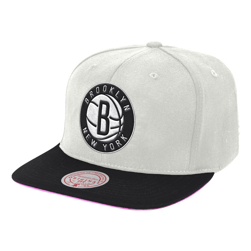 Brooklyn Nets Mitchell & Ness NBA Easter Snapback Cap Hat Off White Crown Black Visor Team Color Logo
