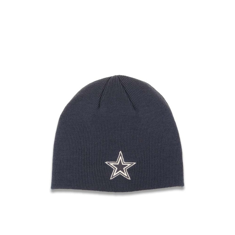 Dallas Cowboys New Era NFL No Cuffed Knit Beanie Hat Black Crown/Visor Team Color Logo