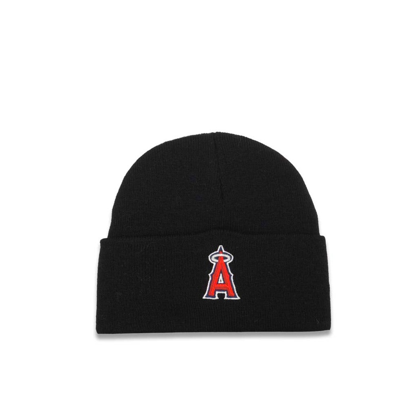 Los Angeles Anaheim Angels MLB Beanie Knit Cuffed Black Crown Team Color Logo