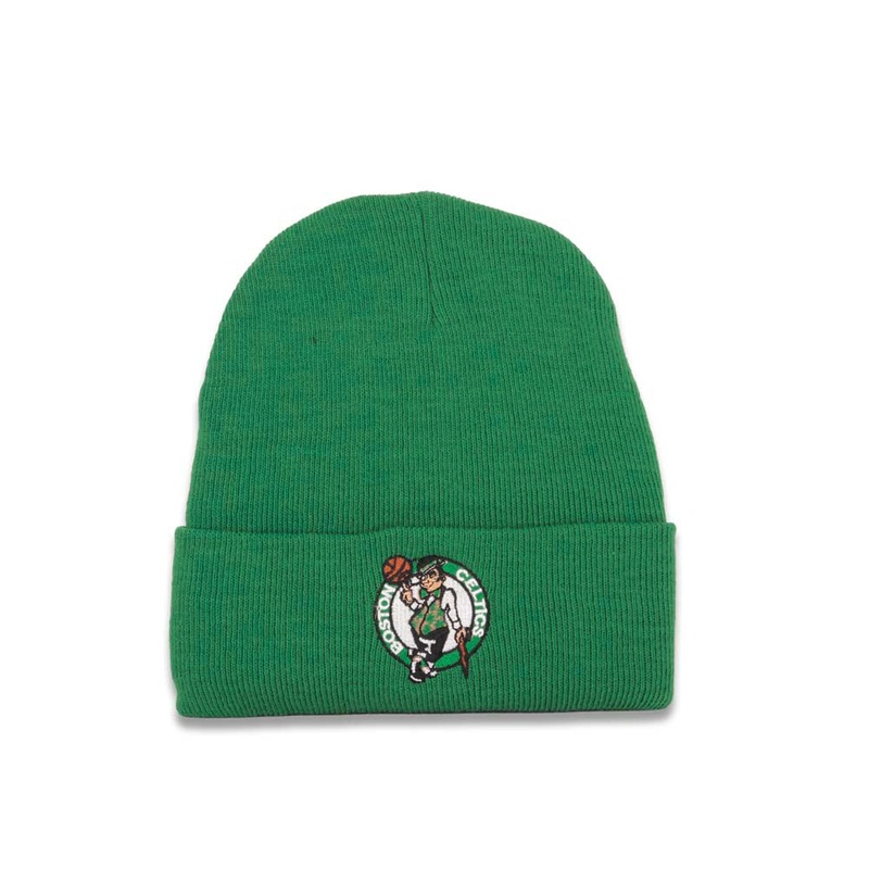 Boston Celtics New Era NBA Basic Cuffed Beanie Hat Green Crown/Visor Team Color Logo