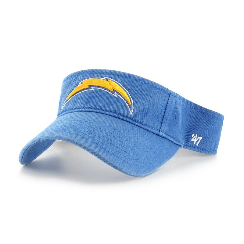 Los Angeles Chargers ’47 Brand NFL Clean Up Adjustable Visor Sky Blue Crown/Visor Team Color Logo