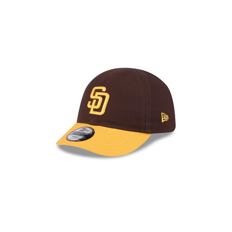 (Infant) San Diego Padres New Era MLB 9TWENTY 920 Adjustable Cap Hat Brown Crown Yellow Visor Yellow Logo (My 1st First)