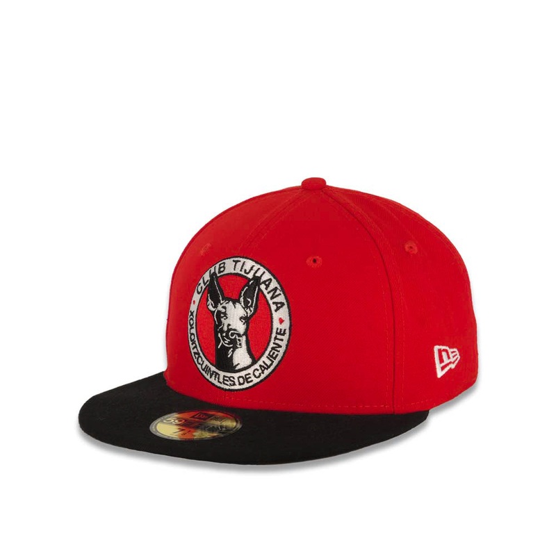 Xolos de Tijuana New Era Liga MX 59FIFTY 5950 Fitted Cap Hat Red Crown Black Visor Team Color Logo