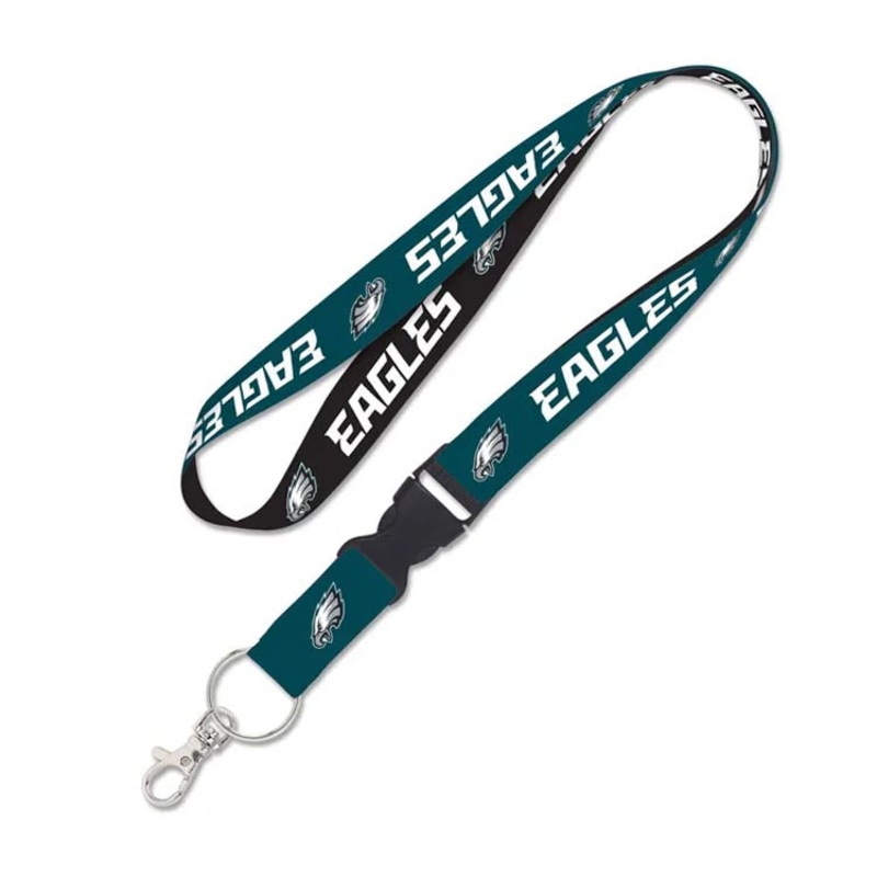 Philadelphia Eagles WinCraft NFL 2-Tone Dark Green/Black/White Lanyard With Detachable Lanyard