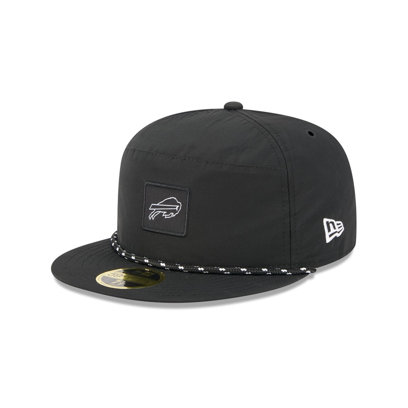 Buffalo Bills Black Poly Rope Split Panel 59FIFTY Fitted Hat